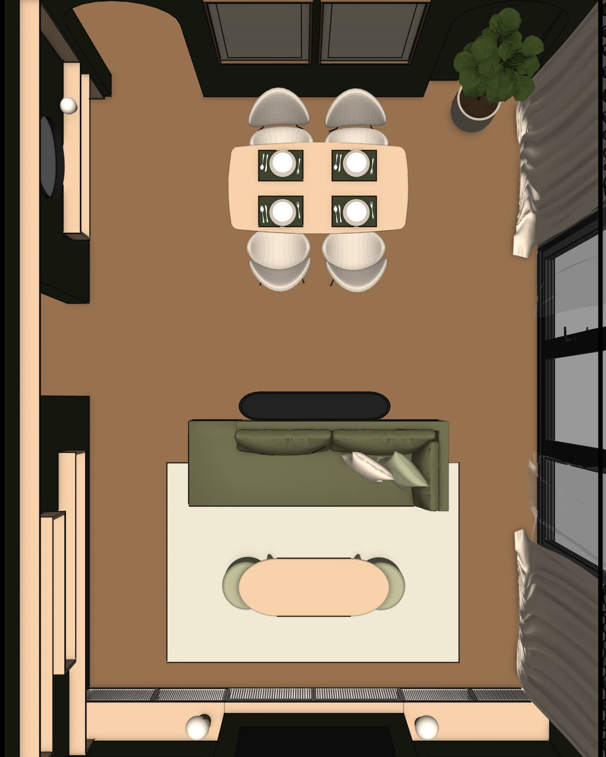 OPEN AND NATURAL LIVING-DINING AREA